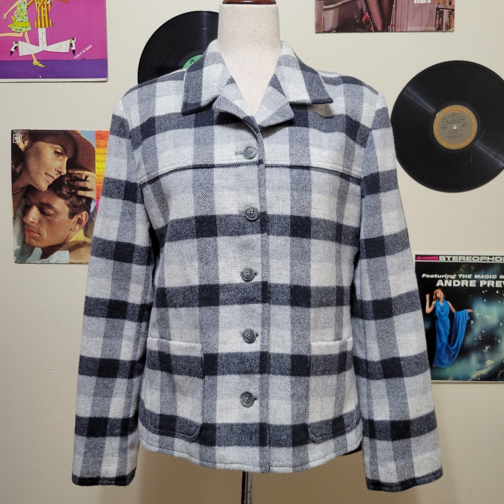 Formula | Wool Blend Gray Plaid Jacket